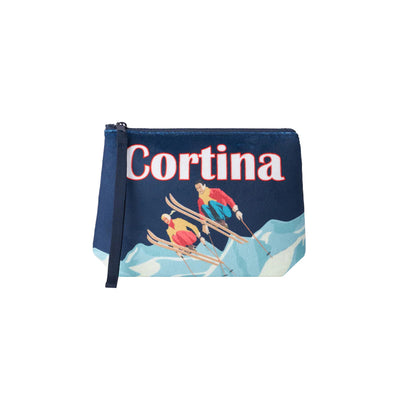 Pochette Donna Aline in lana con cartolina blu navy