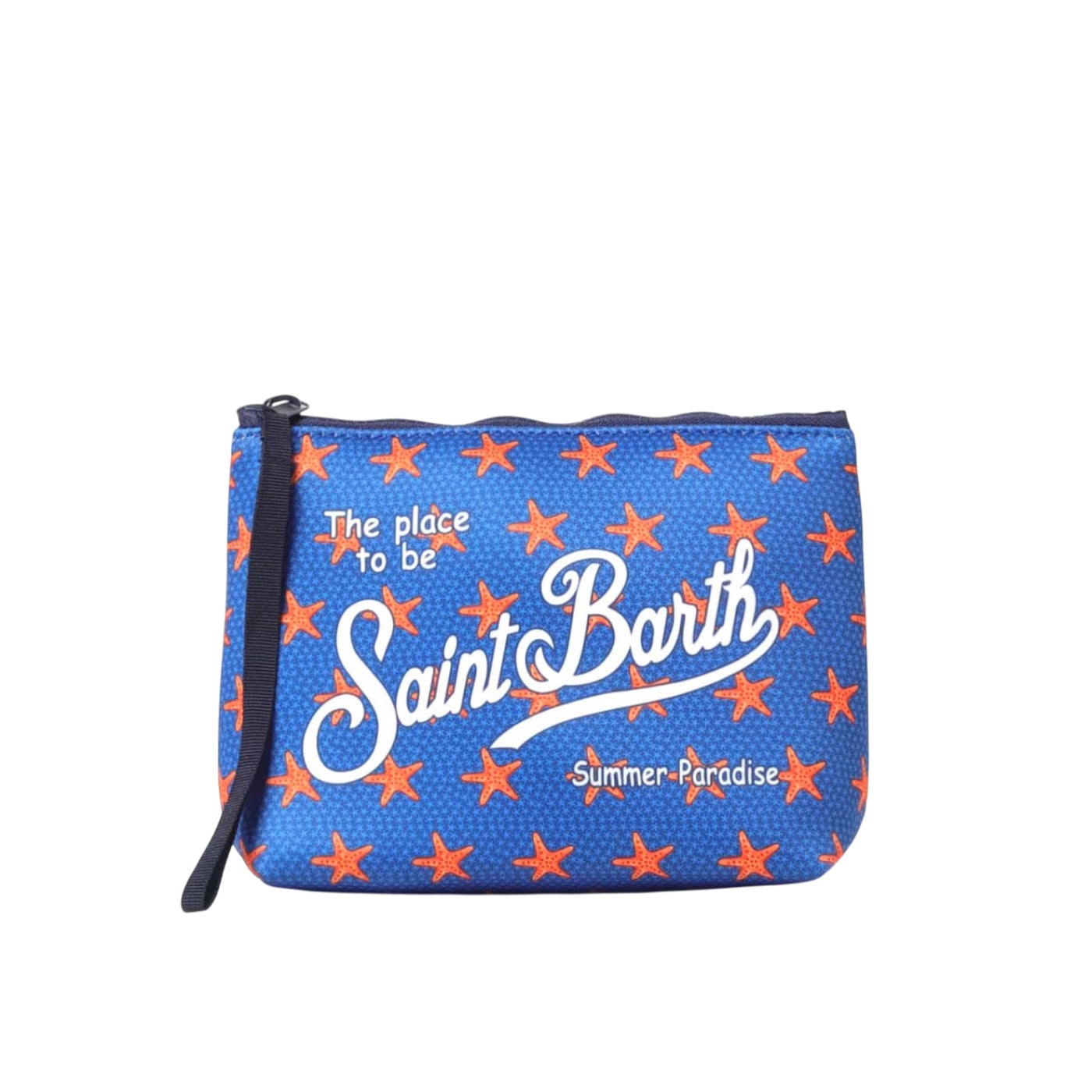 Pochette Aline Blu con stelle marine arancioni