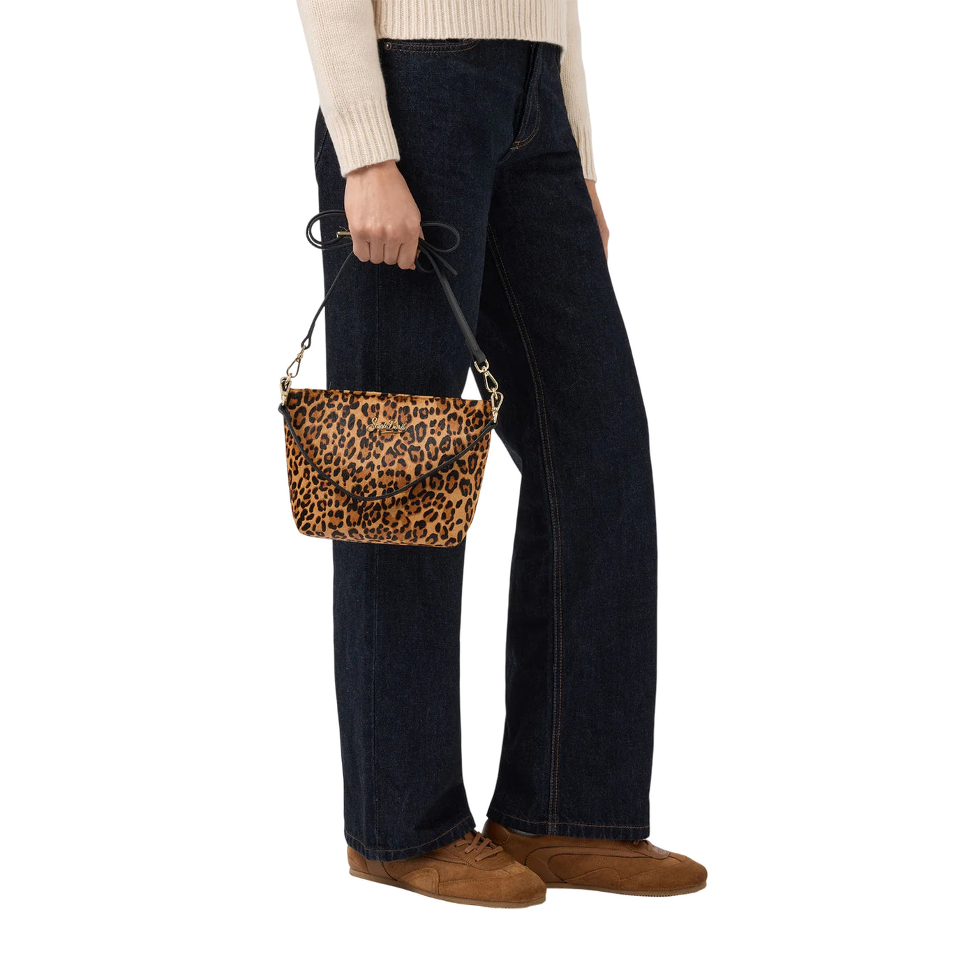 Borsa a spalla Donna Aline Bag leopardata su modella