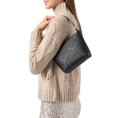 Borsa a spalla Donna Aline Bag in pelle Nero su modella