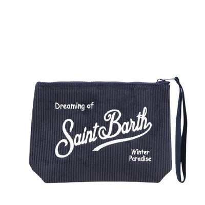 Pochette Donna in velluto a coste Blu