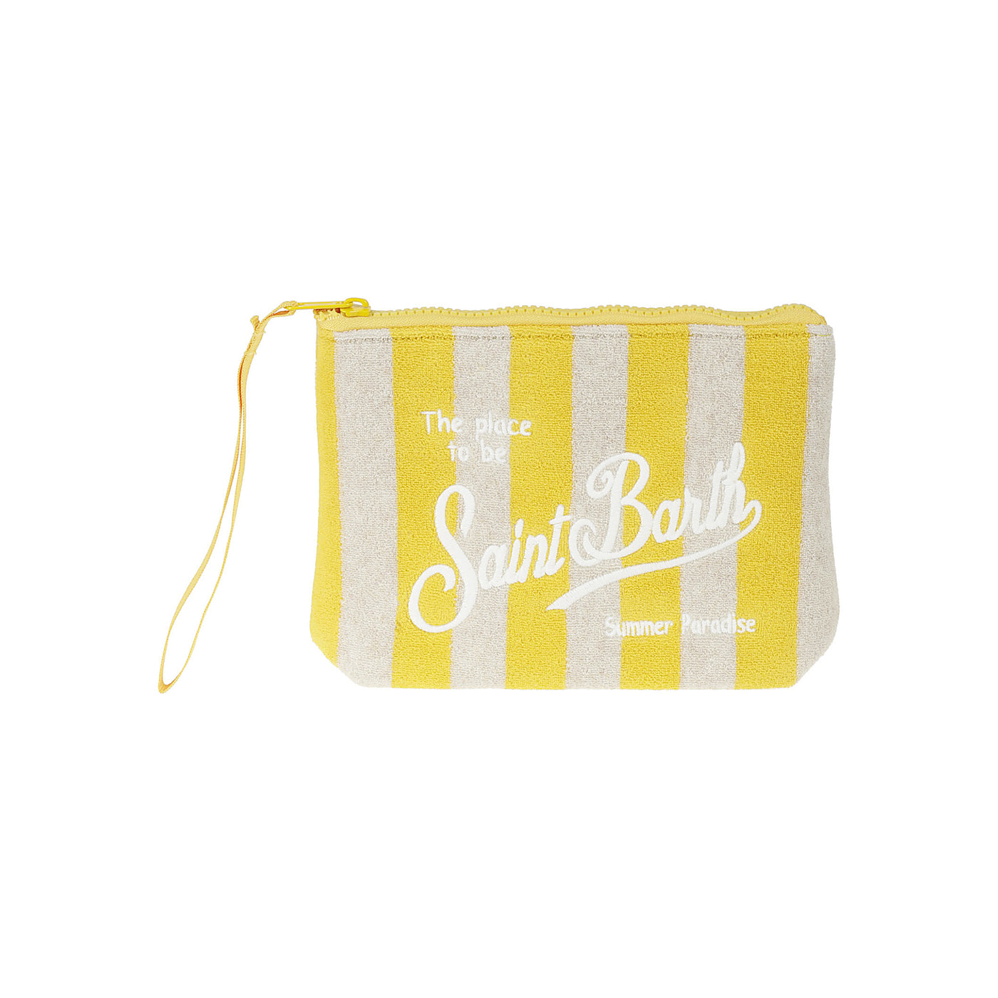 Pochette Donna effetto spugna a righe giallo/beige