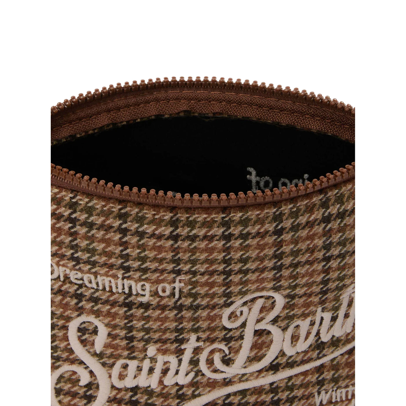Pochette Donna Aline Wool in misto lana pied de poule dettaglio chiusura