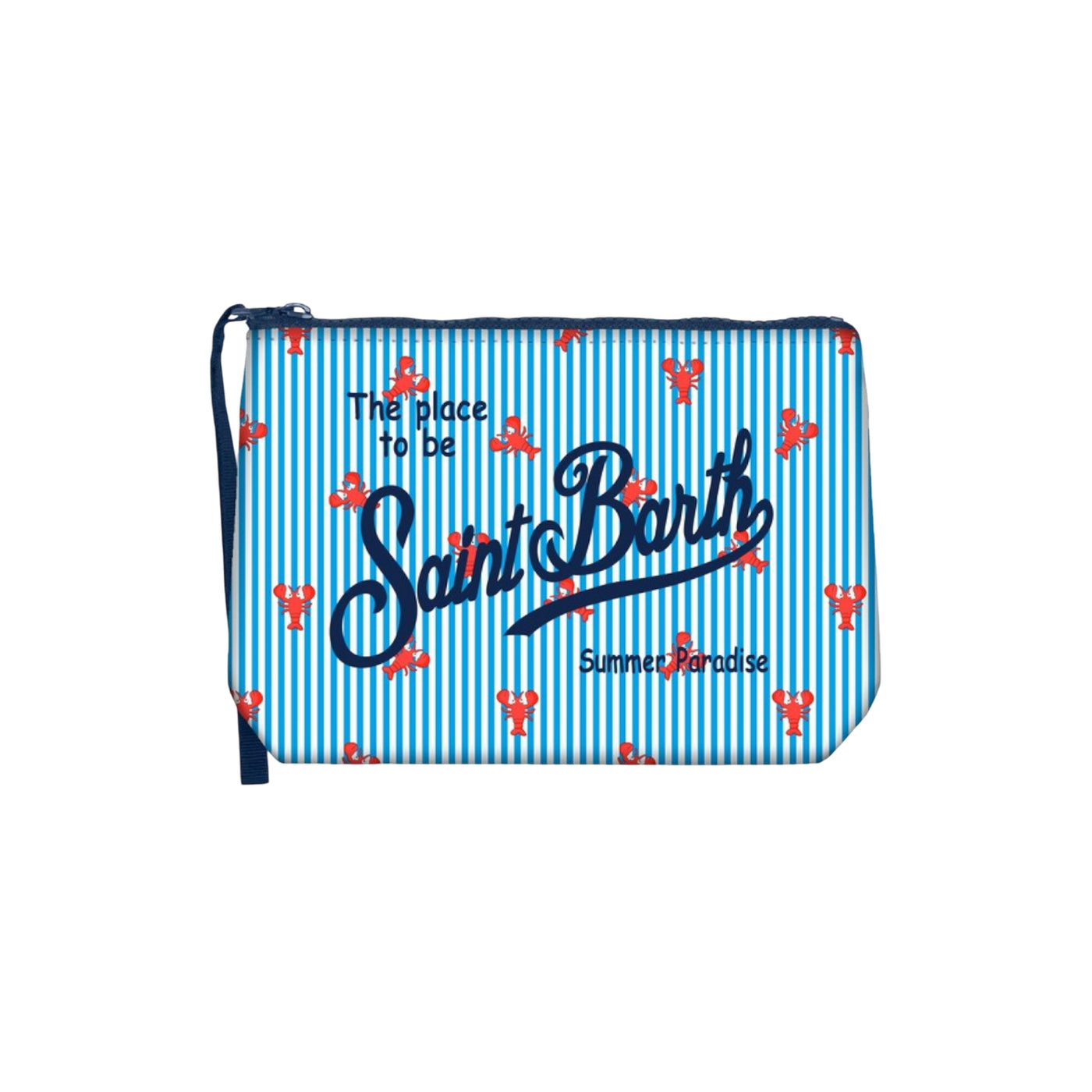 Pochette Aline a righe con aragoste all over