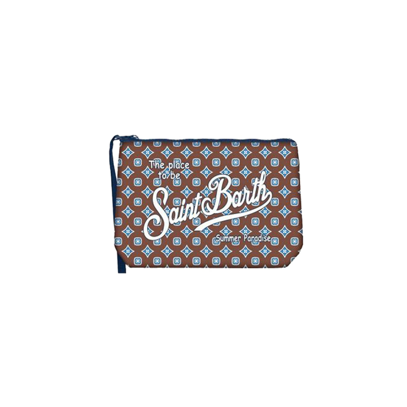 Pochette Donna Aline Marrone con stampa geometrica