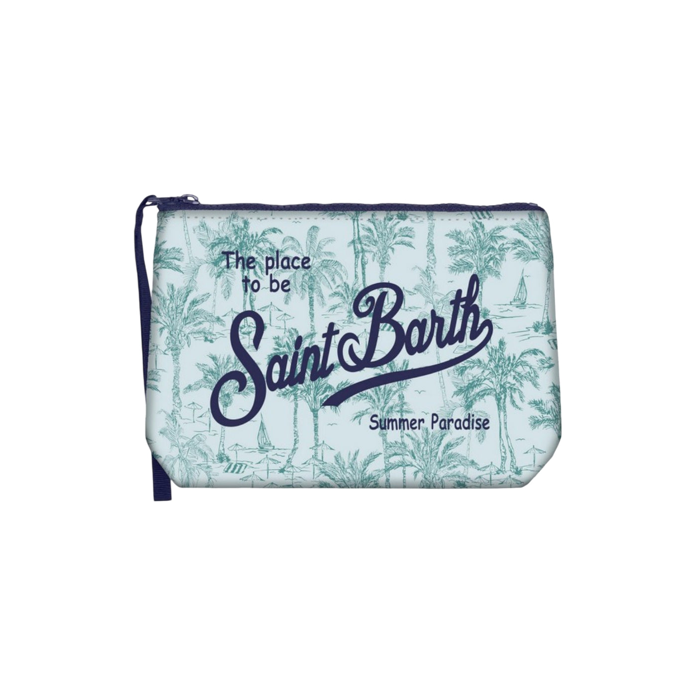 Pochette Donna Aline motivo spiaggia verde acqua