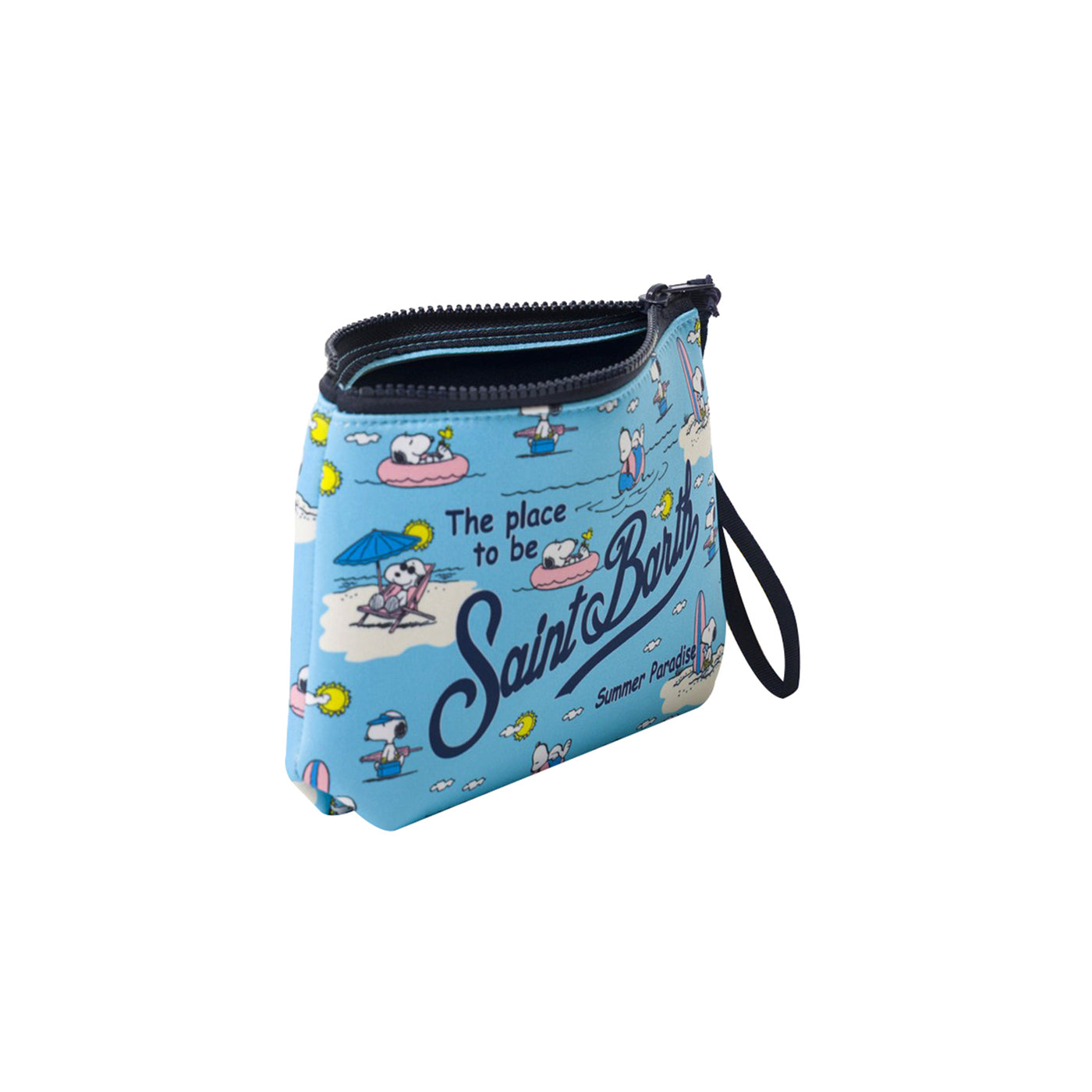 Pochette Aline Celeste con stampa Snoopy al mare
