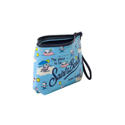 Pochette Aline Celeste con stampa Snoopy al mare