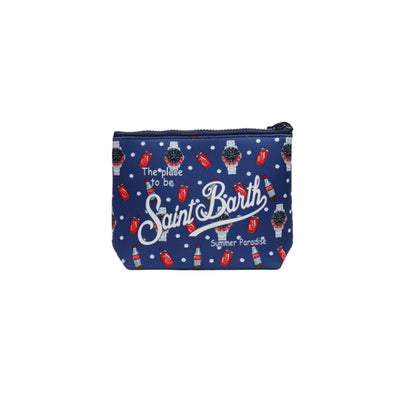 Pochette Donna Aline Blu in neoprene con stampa all over