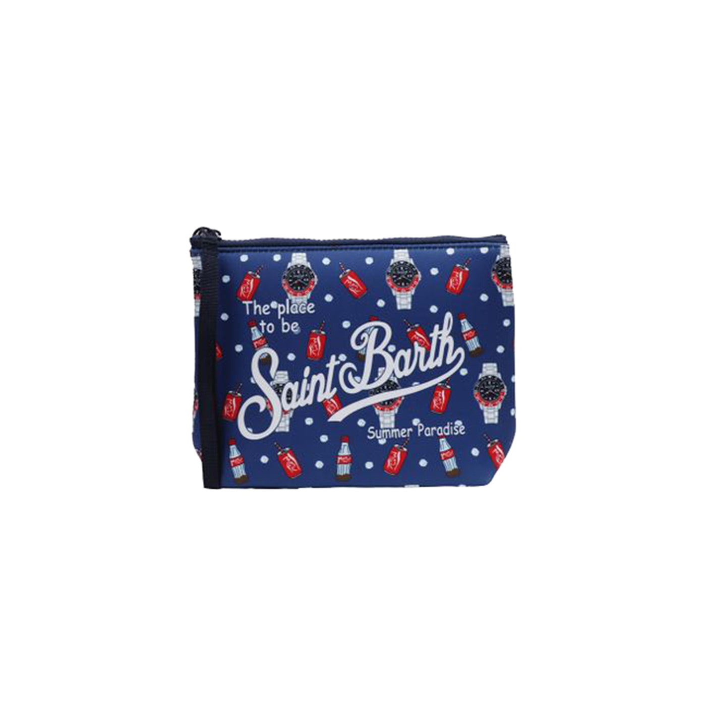 Pochette Donna Aline Blu in neoprene con stampa all over