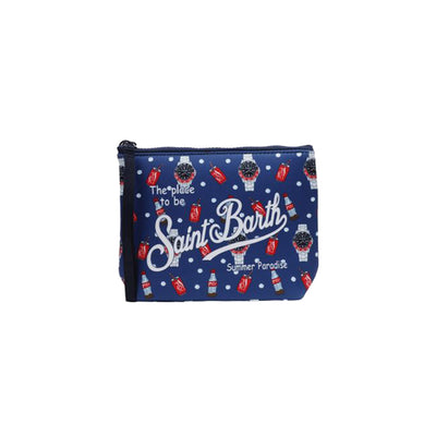 Pochette Donna Aline Blu in neoprene con stampa all over