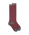 Calzini Uomo a righe Bordeaux/Grigie, in cotone elasticizzato