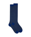 Calzini Uomo a righe Blu/Grigi, in cotone elasticizzato