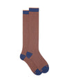 Calzini Uomo a righe Denim/Arancioni, in cotone elasticizzato