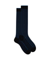 Calzini Uomo in cotone Blu, a coste larghe, con logo