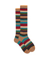 Calzini Uomo a righe Beige, con bordo a costine 