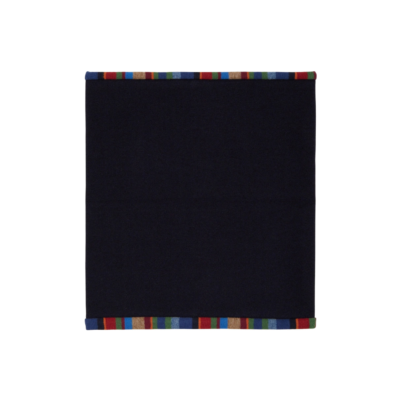 Scaldacollo Donna in misto cotone Blu, con bordi a righe multicolore