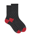 Calzini Donna Neri, a pois in lurex, in misto cotone