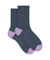 Calzini Donna Blu, a pois in lurex, in misto cotone