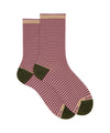 Calzini Donna Beige, a righe in lurex, in misto cotone