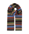 Sciarpa Unisex in lana Antracite, con righe colorate