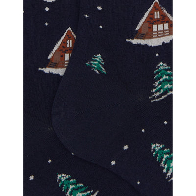 Calzini Uomo con fantasia Natale e logo lettering sulla punta