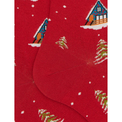 Calzini Uomo con fantasia Natale Rossi e logo lettering sulla punta