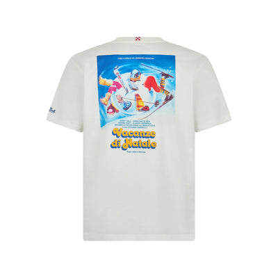 Retro T-shirt da uomo in cotone pesante Arnott con Vacanze di Natale locandina