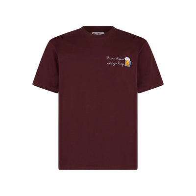 T-shirt con ricamo Birra chiara amicizia lunga