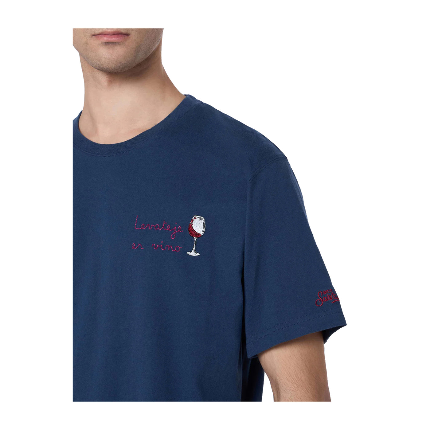 T-shirt Uomo Arnott con ricamo Lavateje er vino