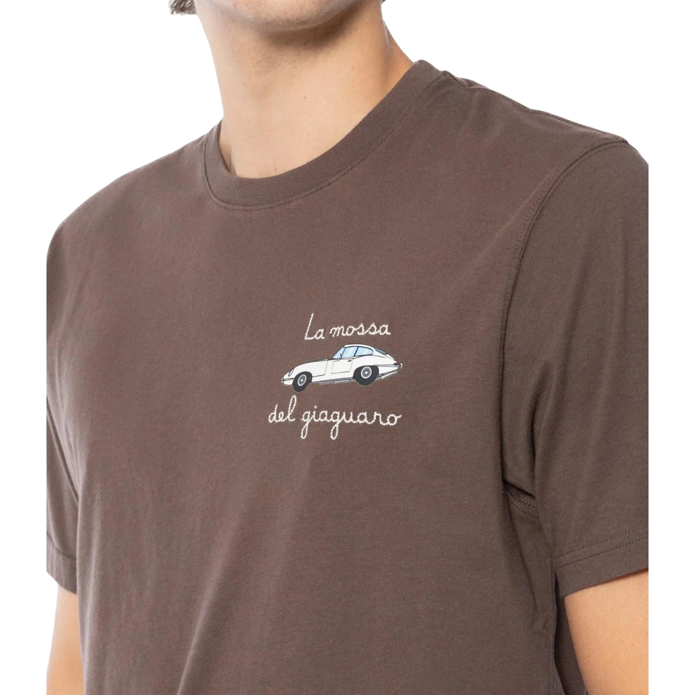 T-shirt Uomo modello Arnott Marrone dettaglio