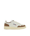Sneakers Uomo Medalist Low in pelle e suede bianco/marrone