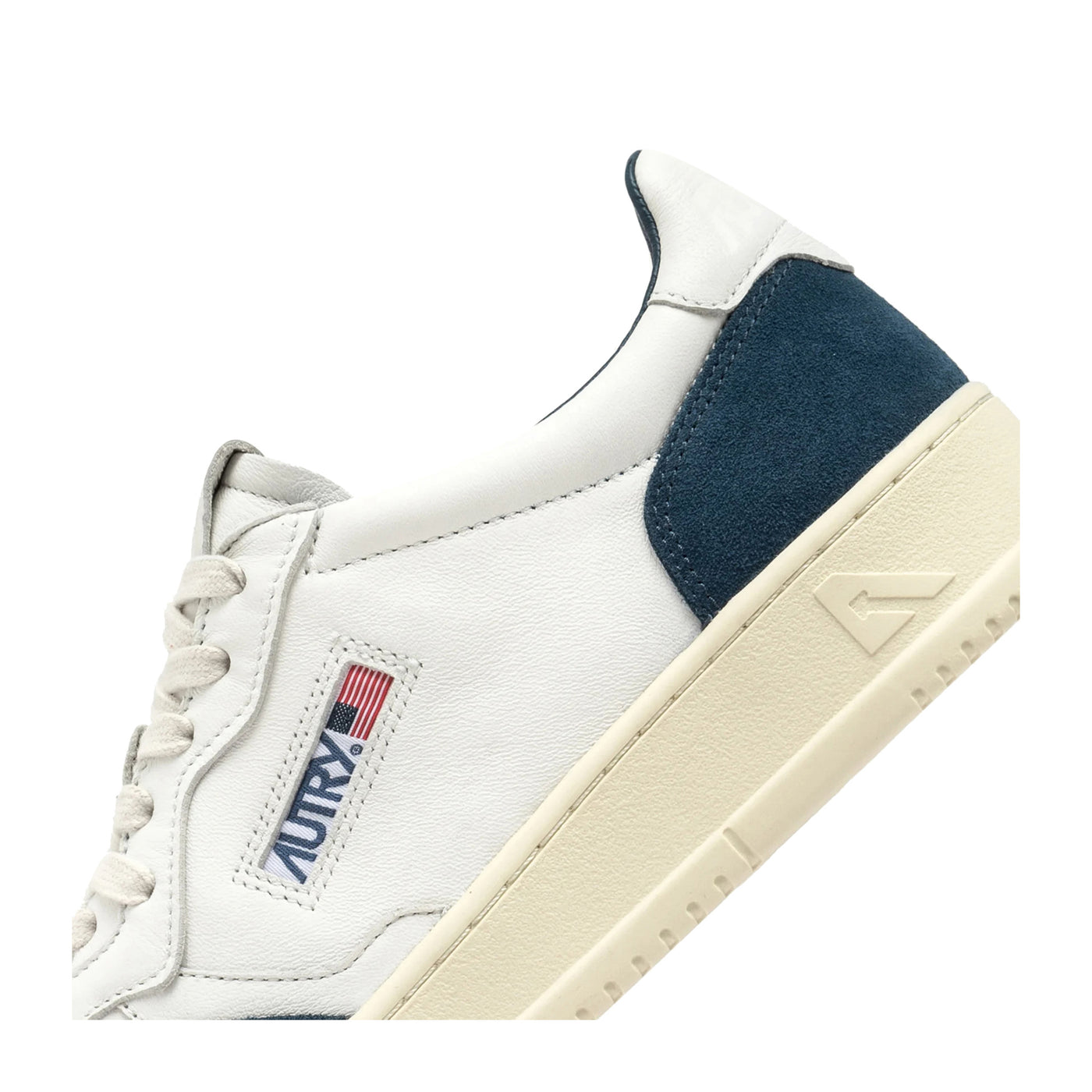 Sneakers Uomo Medalist in pelle e suede Bianco/Blu dettaglio