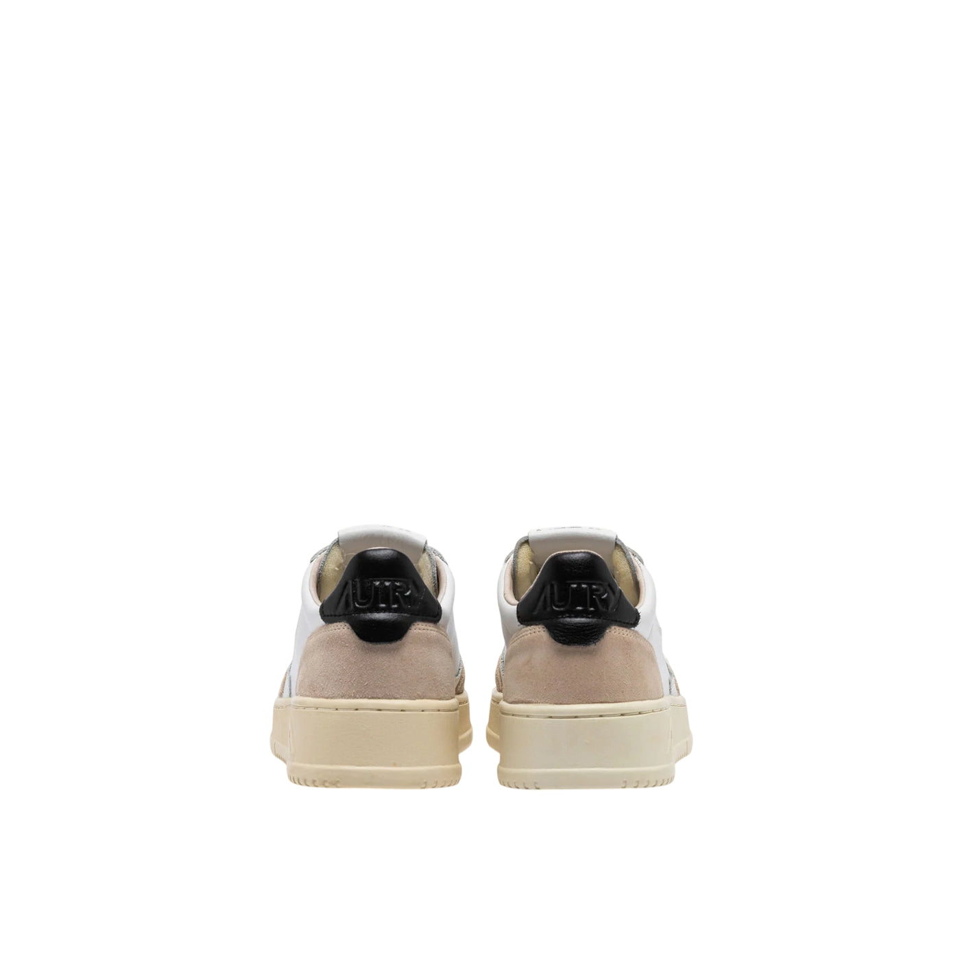 Sneakers Uomo Medalist Low in pelle bianca e suede beige retro