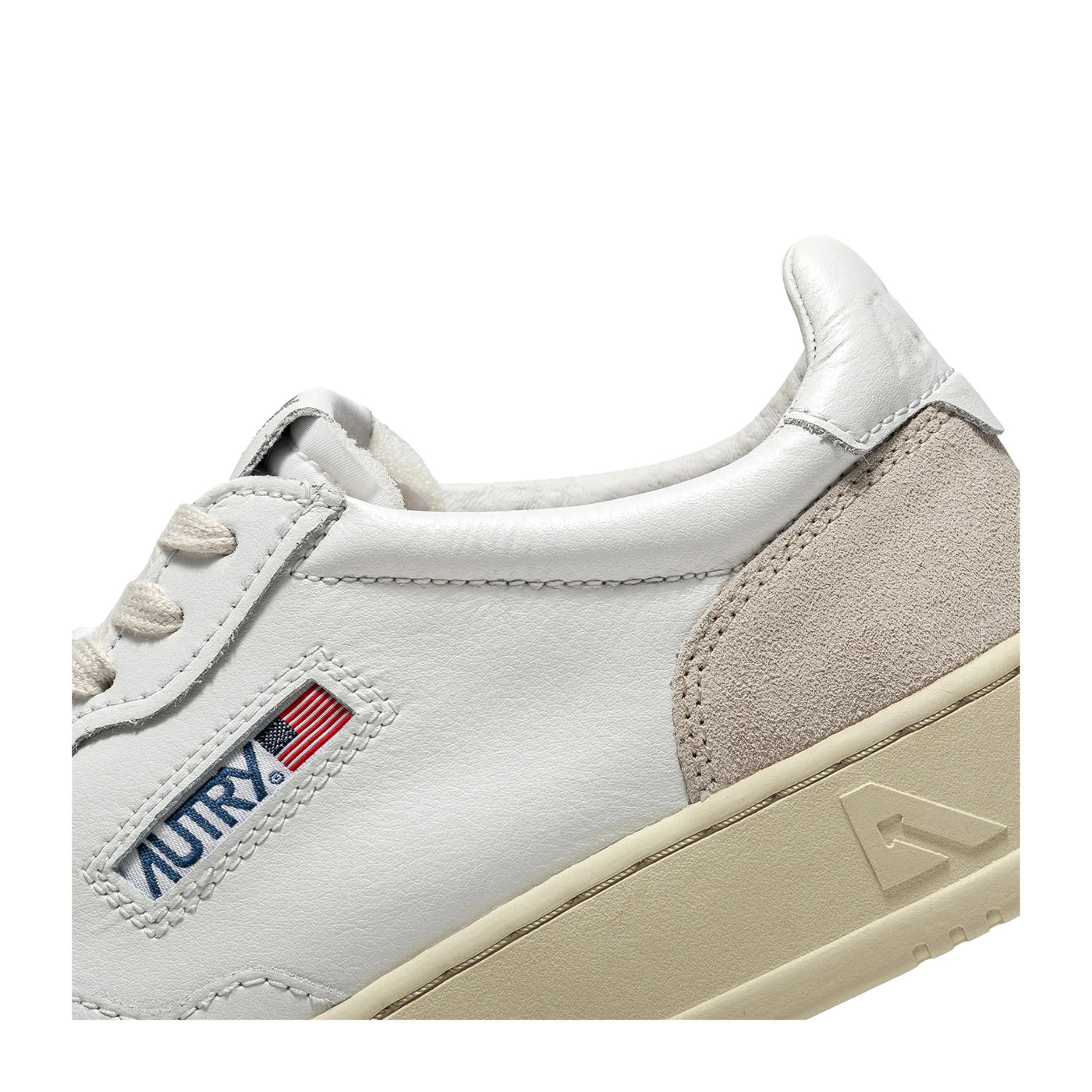 Sneakers Uomo Bicolor Bianco e Beige dettaglio