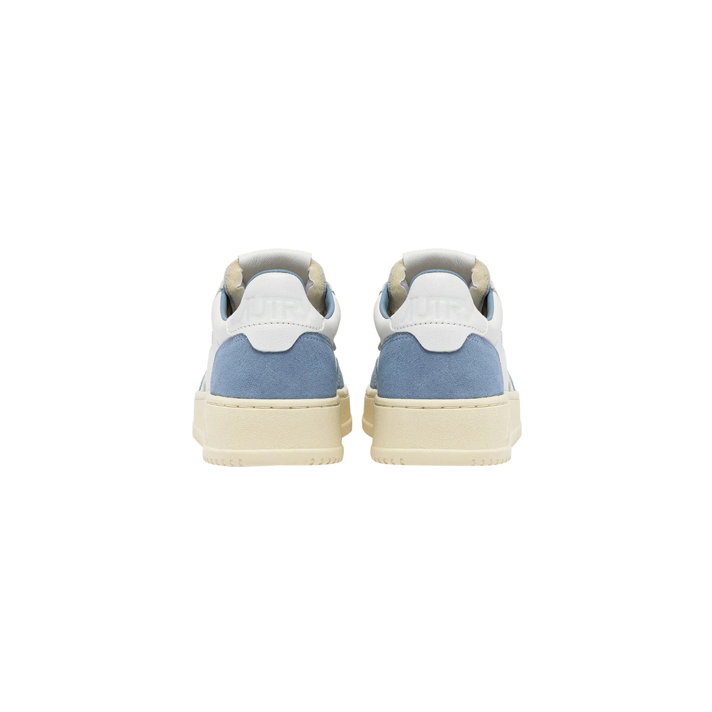 Sneakers Donna in pelle e suede Bianco/Celeste retro