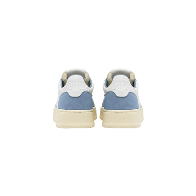 Sneakers Donna in pelle e suede Bianco/Celeste retro