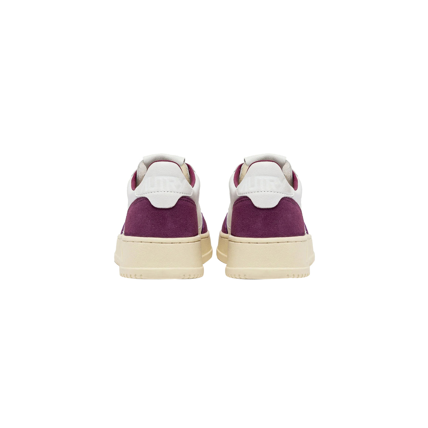 Sneakers Donna pelle bianca con dettagli scamosciati viola retro