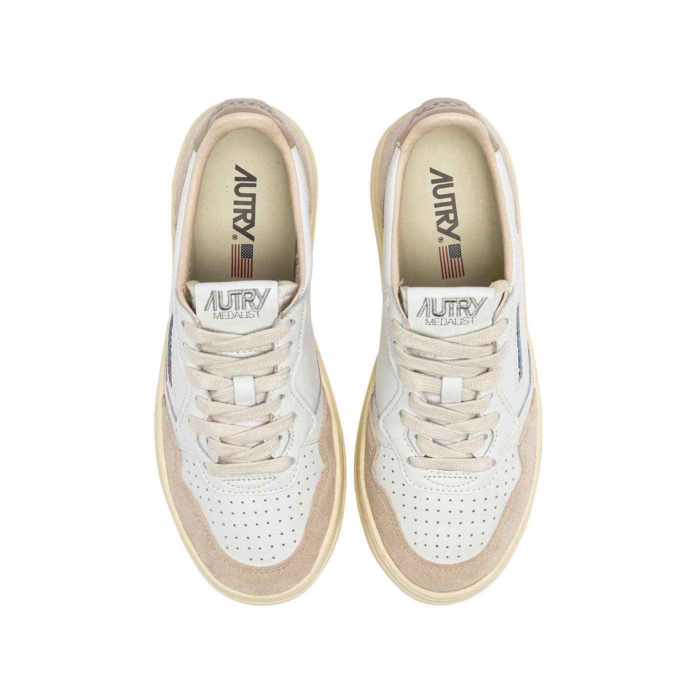 Sneakers Donna con dettagli scamosciati Beige