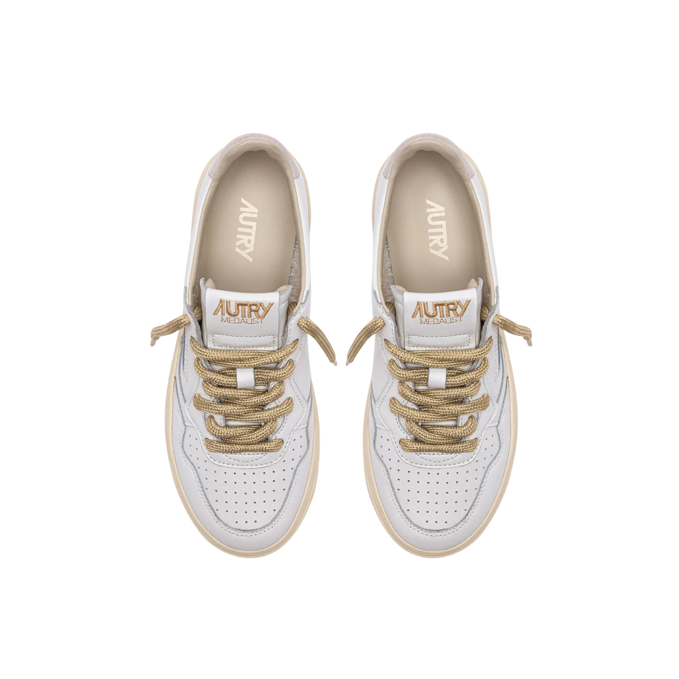 Acquista subito le Sneakers Donna, in pelle e lacci in lurex dorato e logo laterale, firmate Autry su Old England: vieni a scoprire tutta la collezione sul nostro sito