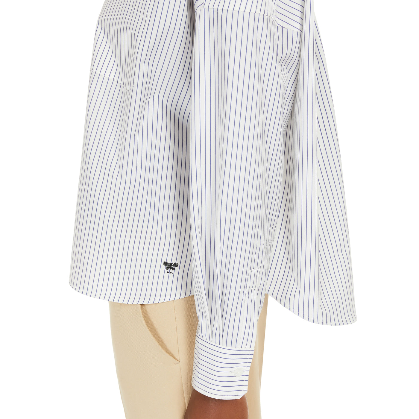 Camicia Donna Aureo a righe blu dettaglio laterale