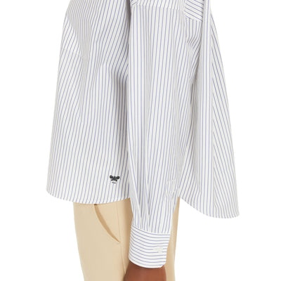 Camicia Donna Aureo a righe blu dettaglio laterale