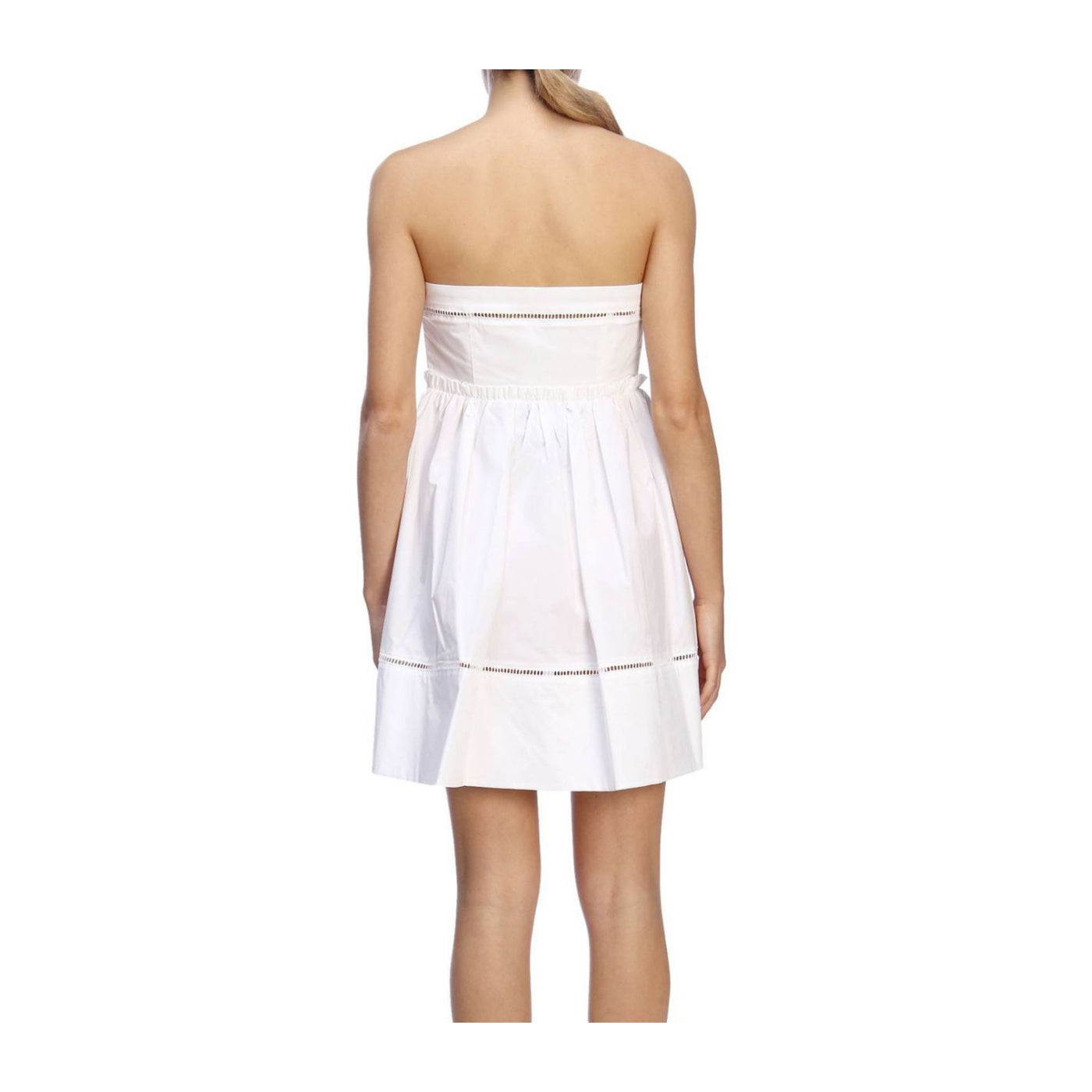 Women's white strapless dress