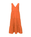 Orange women's dress with flounces