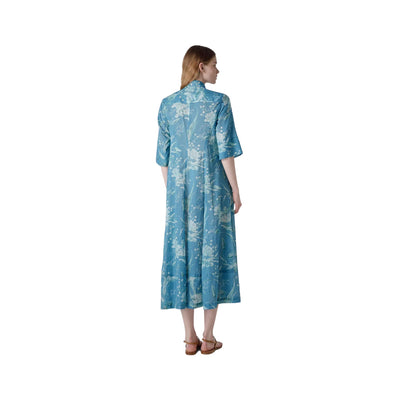 Long women's dress with flower print
