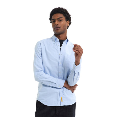 Camicia Uomo a tinta unita, in cotone, con raschino applicato sul petto 