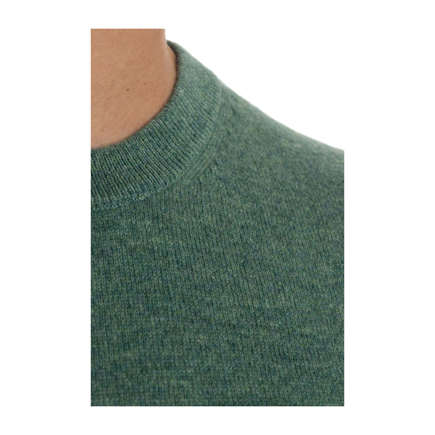 Maglia Uomo Girocollo in Cashmere Verde dettaglio