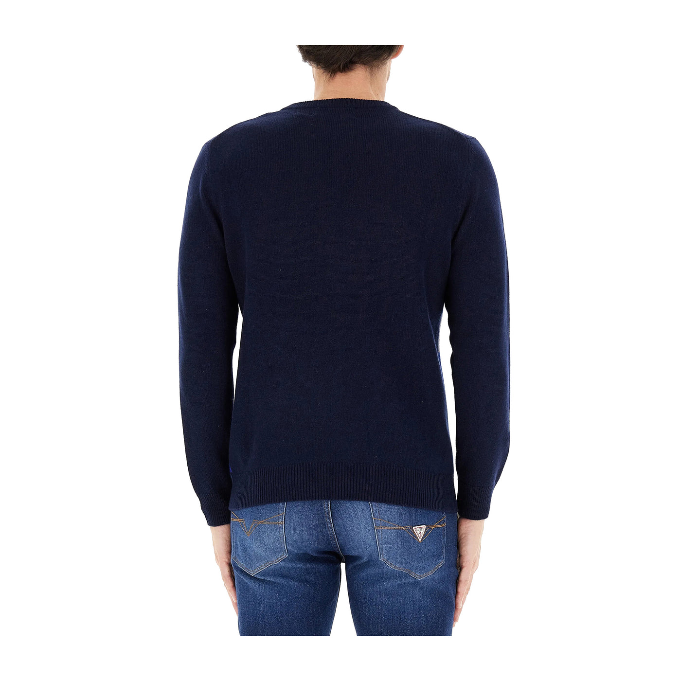 Maglione Uomo a rombi Blu navy modello retro