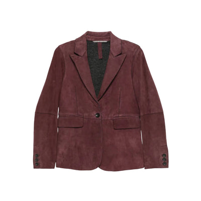 Blazer Donna in pelle con chiusura monopetto