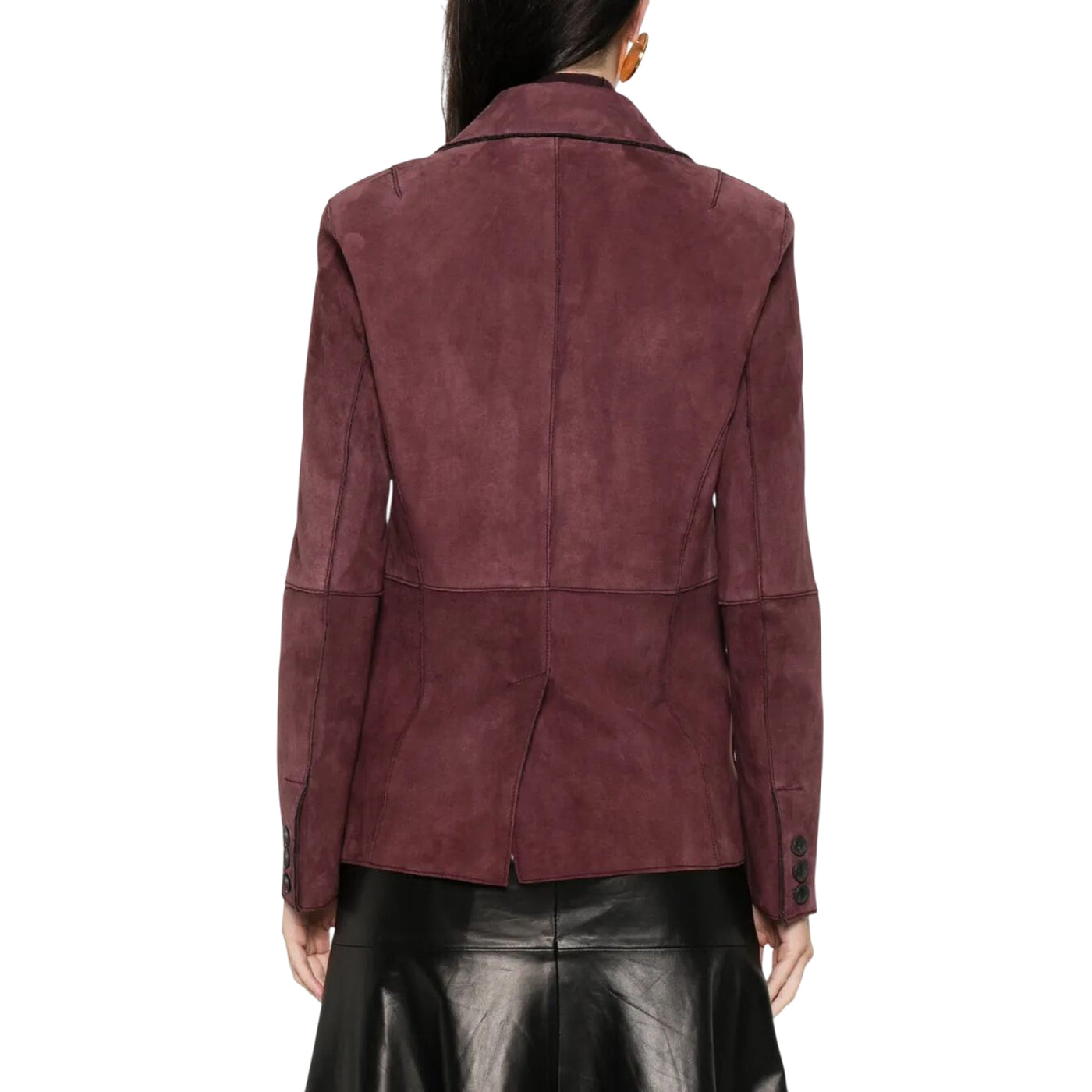 Blazer Donna in pelle con chiusura monopetto